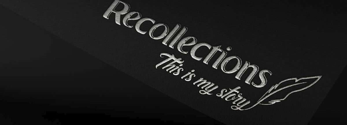 Silver foil printing Recollections logo