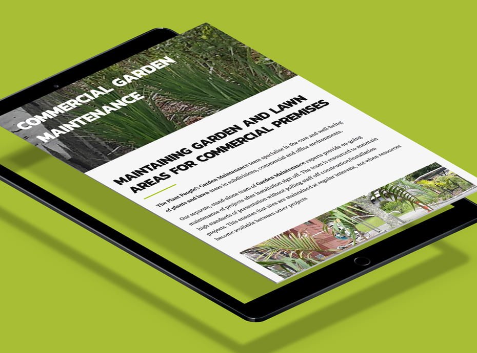 Mobile friendly web design for The Plant People