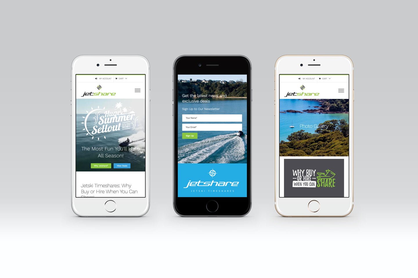 jetshare mobile phone web design