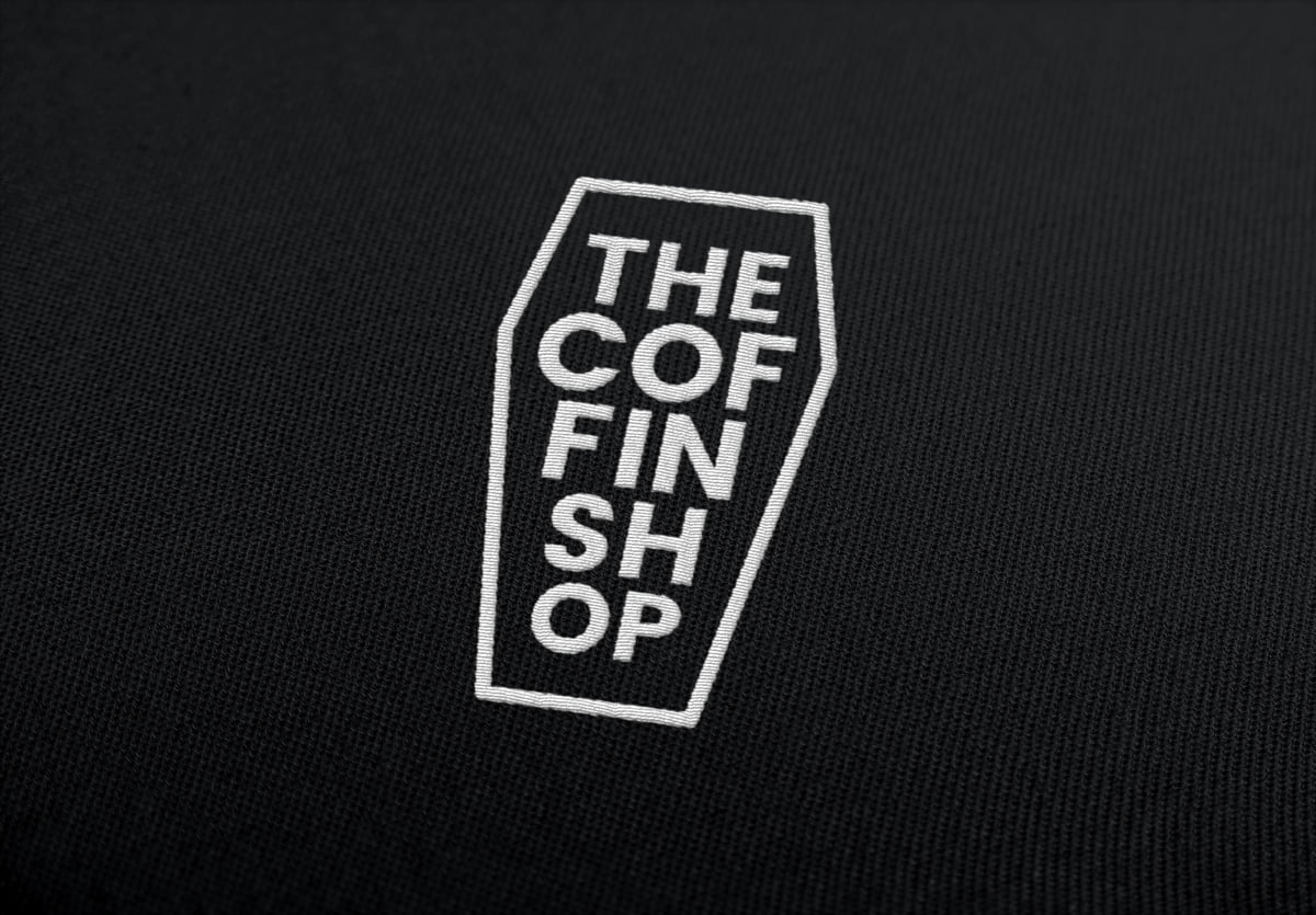 logo design embroidery The Coffin Shop